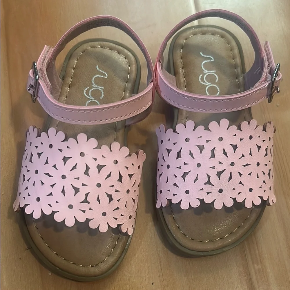 Sugar Pink Sandals with Floral Cutout Design